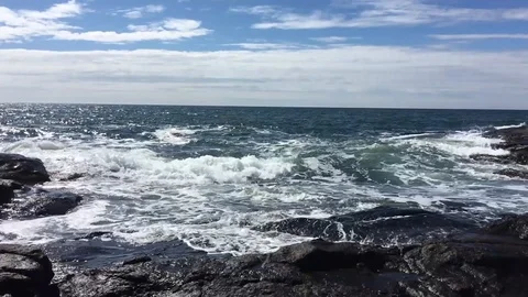 Slo mo Cape Neddick Waves 05 Video stock 115590457