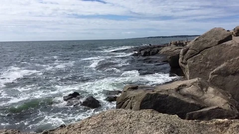 Slo mo Cape Neddick Waves 08 Video stock 115590465