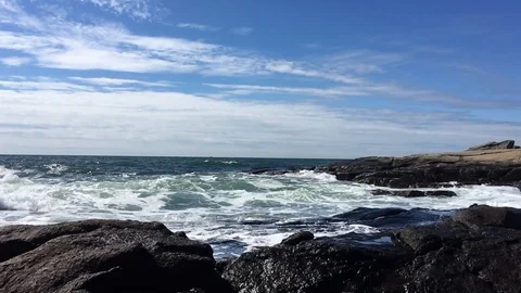 Slo mo Cape Neddick Waves 07 Stock-Footage 115590471