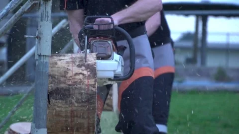 SLO MO ChainSaw1 Stock Footage 204954109