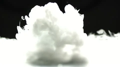 SLO MO CU Studio shot of white smoke against black background Stock Footage 11292674