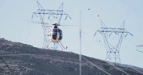 Slo-Mo of Helicopter Hovering Stock Footage 73058180