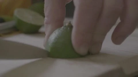 Slo Mo lime quartering Stock Footage 163442879