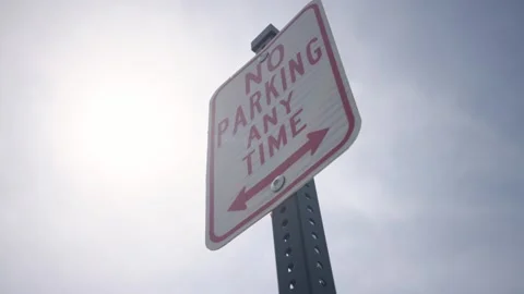 Slo mo no parking anytime vector and graphics on traffic sign Stock Footage 307333613