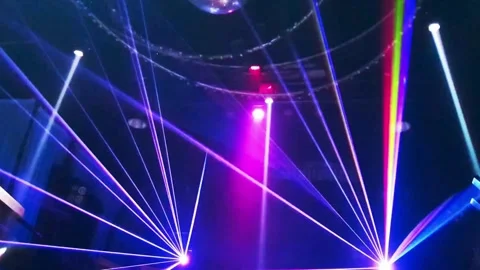 SLO MO scene under laser lighting in nightclub Abstract party background VJ.. Stock Footage 265761958
