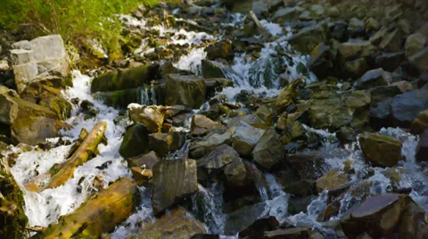 Slo-mo stream wide 4K Stock Footage 33726603