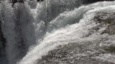 Slo-Mo (true slow-motion, 240 fps) waterfall medium Stock Footage