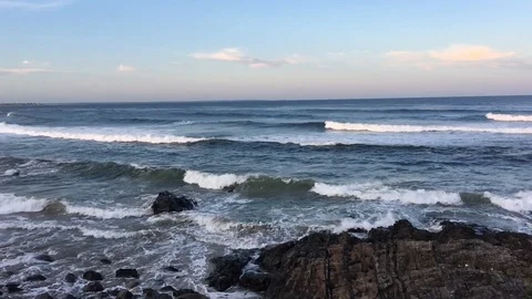 Slo mo wide low waves 01 Stock-Footage 115590517