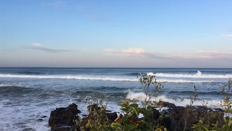 Slo mo wide low waves 02 Stock-Footage 115590518