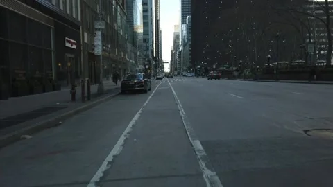 Slo Motion Empty New York City Street 6th Ave 41st Street Stock Footage 145690694