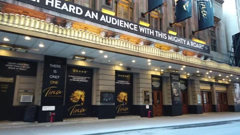 Slo Motion Empty New York City Street W45th St Broadway Stock Footage 145692166