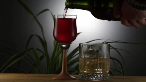 Slo motion red wine pour. Stock Footage 273426728