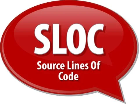 SLOC acronym definition speech bubble illustration Stock Illustration