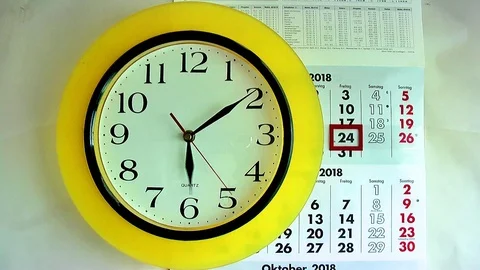 Сlock, pendulum and calendar Video stock 94039796