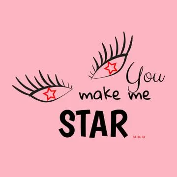 Slogan with eye vector illustration on background.Can be used for cards, post Stock Illustration