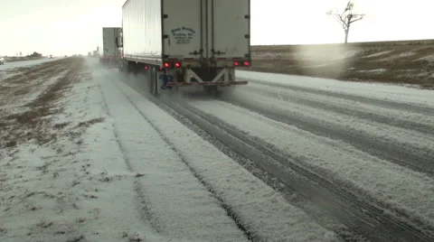 Slogging Down the Highway of Hail Stock Footage 54749775