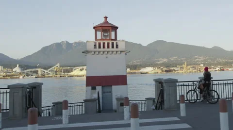 Slomo - Lighthouse Ocean Mountains Bridge Stock Footage 47131239