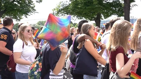 Slomo marching at CSD Parade Stock Footage 109544116