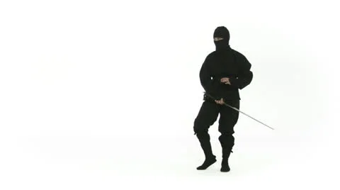 Slomo Ninja Pose A Stock Footage 24990966