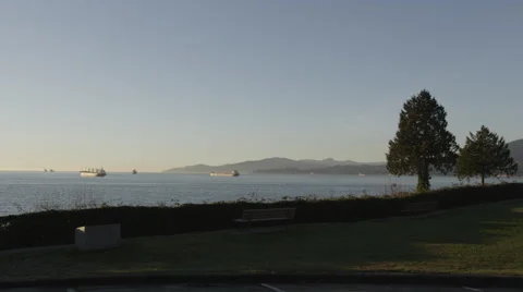 Slomo - Ocean Freighters Mountains Stock Footage 47138480