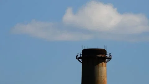 Slomo Smokestack Stock Footage 136495396