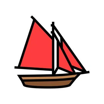 Sloop ancient ship color icon vector illustration Stock Illustration