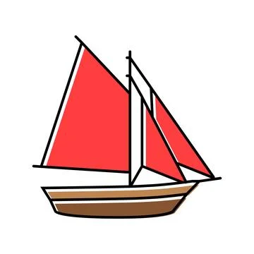 Sloop ancient ship color icon vector illustration Stock Illustration
