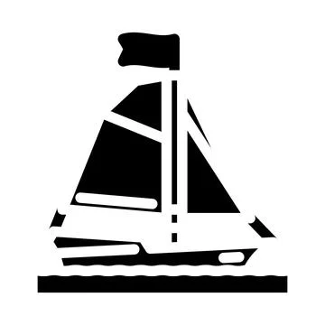 Sloop ancient ship glyph icon vector illustration Stock Illustration