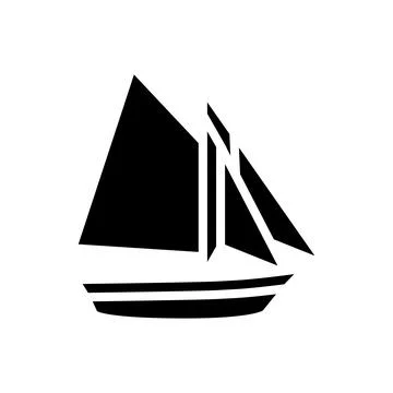 Sloop ancient ship glyph icon vector illustration Stock Illustration