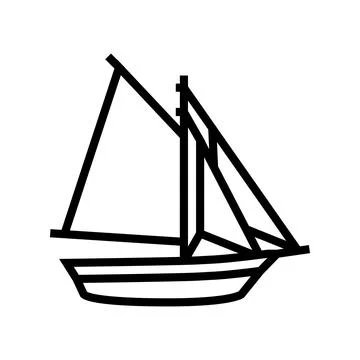 Sloop ancient ship line icon vector illustration Stock Illustration