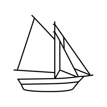 Sloop ancient ship line icon vector illustration Stock Illustration