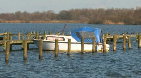 Sloop laying in the harbor Stock Footage 351567