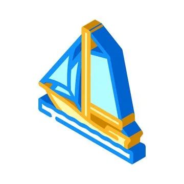 Sloop sailing sport isometric icon vector illustration Stock Illustration