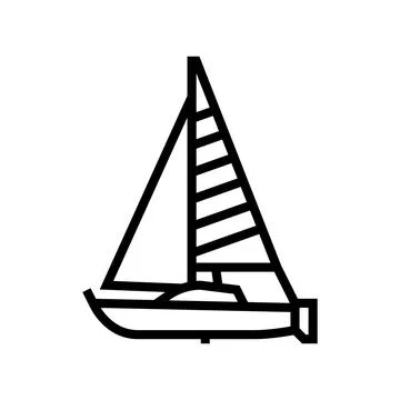 Sloop sailing sport line icon vector illustration Stock Illustration