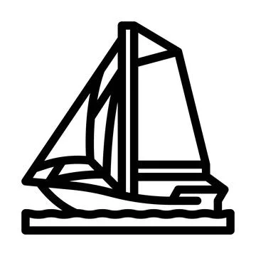 Sloop sailing sport line icon vector illustration Stock Illustration