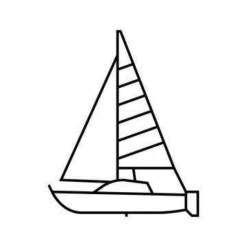 Sloop sailing sport line icon vector illustration Stock Illustration
