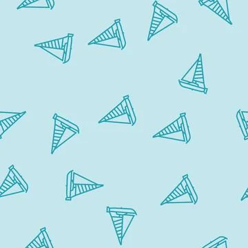 Sloop sailing sport line seamless pattern Stock Illustration