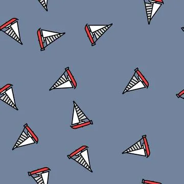 Sloop sailing sport vector seamless pattern Stock Illustration