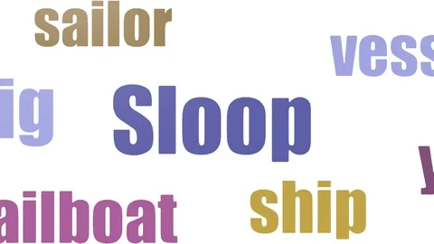 Sloop Wordcloud Animated Isolated On White Stock Footage 103561982