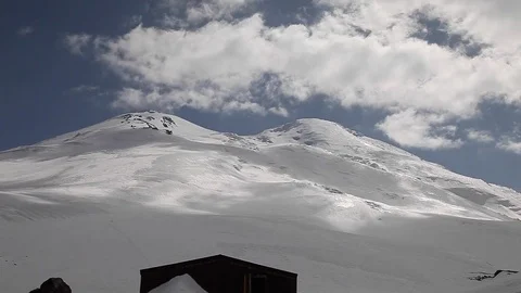 Slope of the elbrus in the evening (north slope) Stock Footage 83745348
