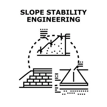 Slope engineering for erosion control and construction safety Stock Illustration