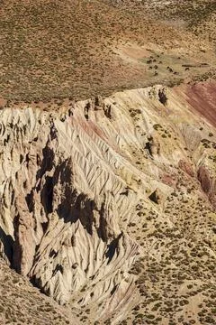 Slope eroded by the dumping of the Plateau de Tarkeddit, MGoun trek, Atlas mo Stock Photos