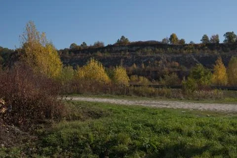 Slope of a limestone quarry Stock Photos