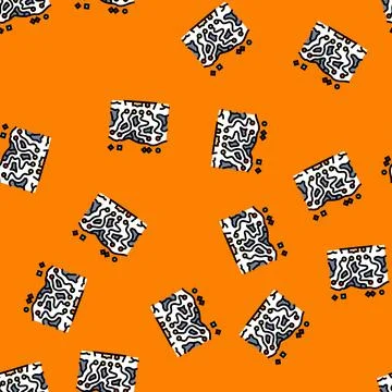 Slope map mountain skiing vector seamless pattern Illustrazione stock