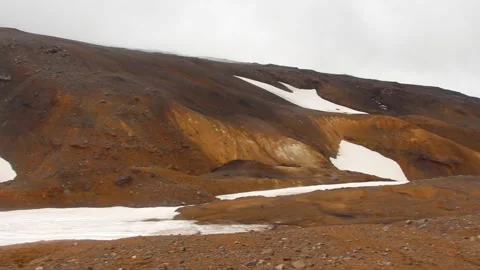 Slope of Mutnovsky volcano in Kamchatka Stock Footage 263642915