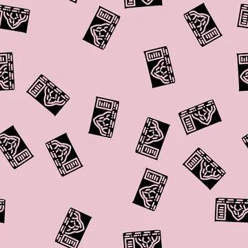 Slope ski map winter skiing glyph vector seamless pattern イラスト素材