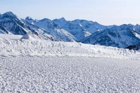 Slope on the skiing resort 库存照片
