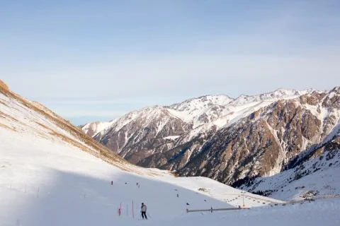 Slope on the skiing resort Stock Photos
