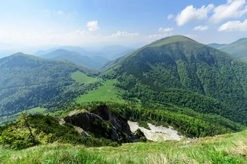 The slope with view on cross paths Stock Photos