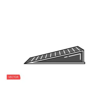 Sloped loading ramp wedge icon Stock Illustration